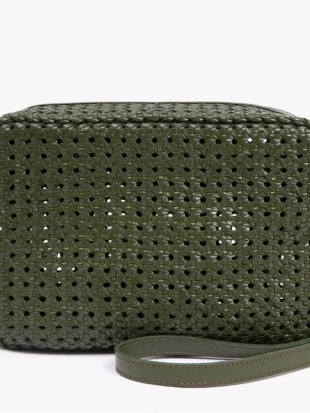 Woven Olive Green Crossbody Bag